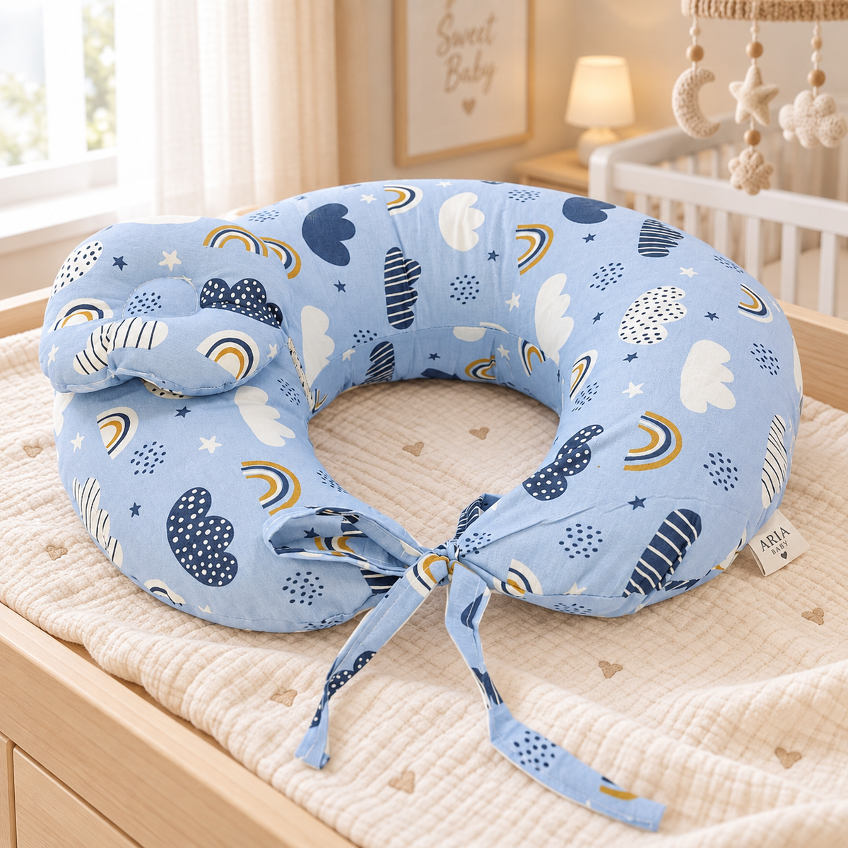 Dark Blue Rainbow _  Nursing Pillow