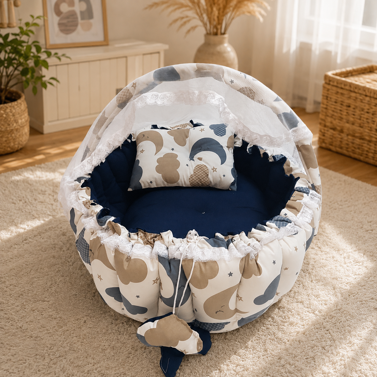 Beige cloud _ Oval Baby Nest