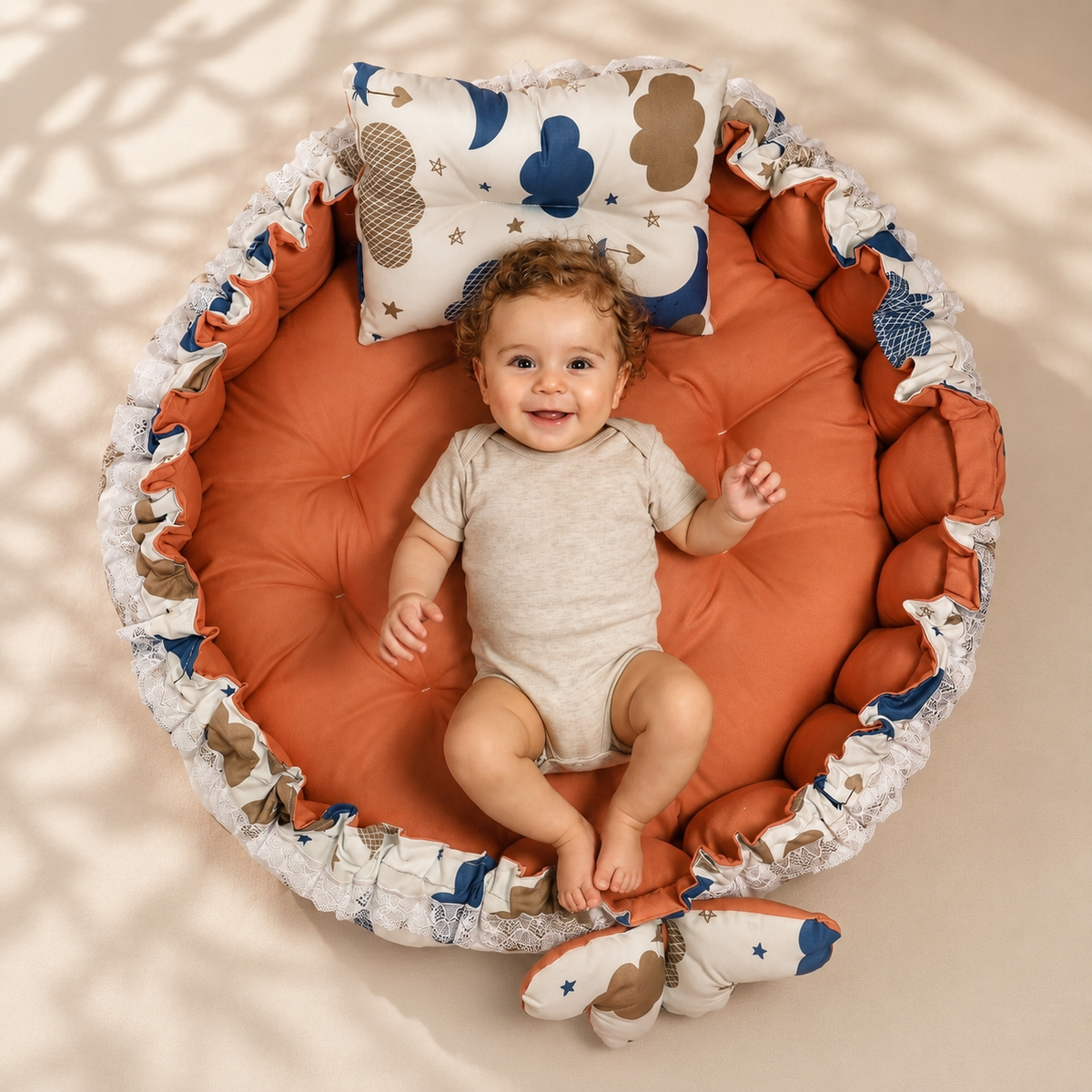 Beige cloud _ Round Baby Nest