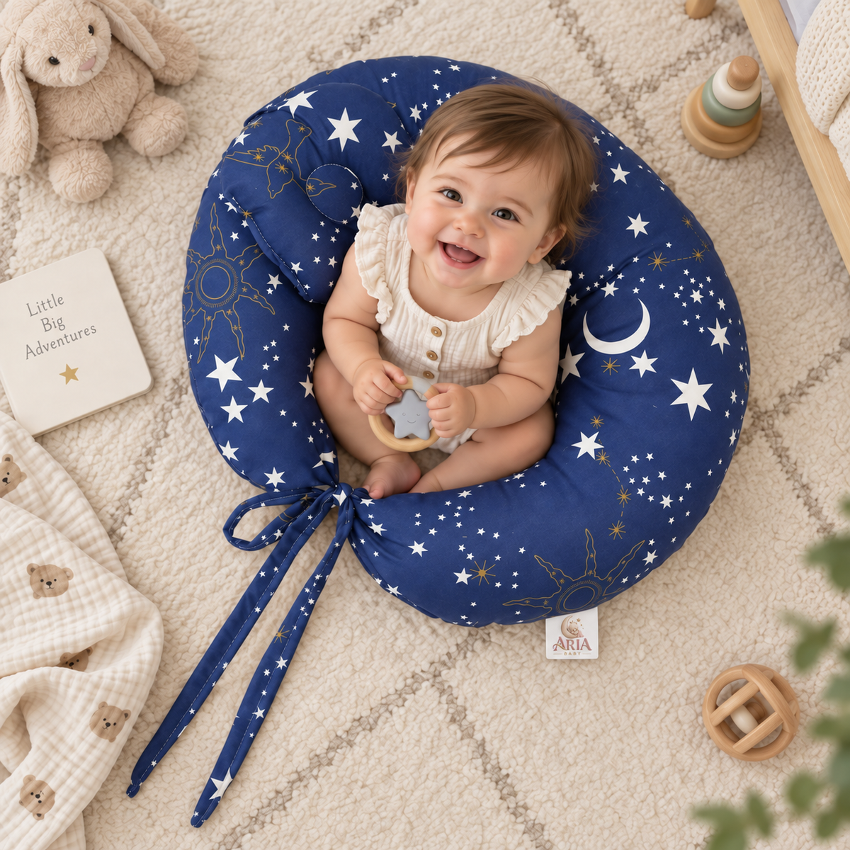 Navy Stars _ Nursing Pillow