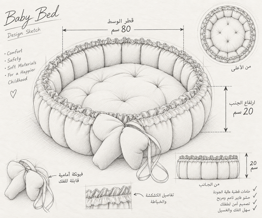 Banda Beige _ Round Baby Nest