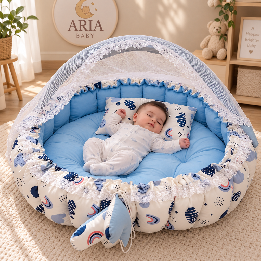 White Rainbow_ Round Baby Nest