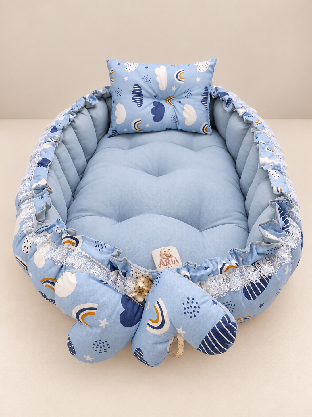 Dark Blue Rainbow _ Oval Baby Nest
