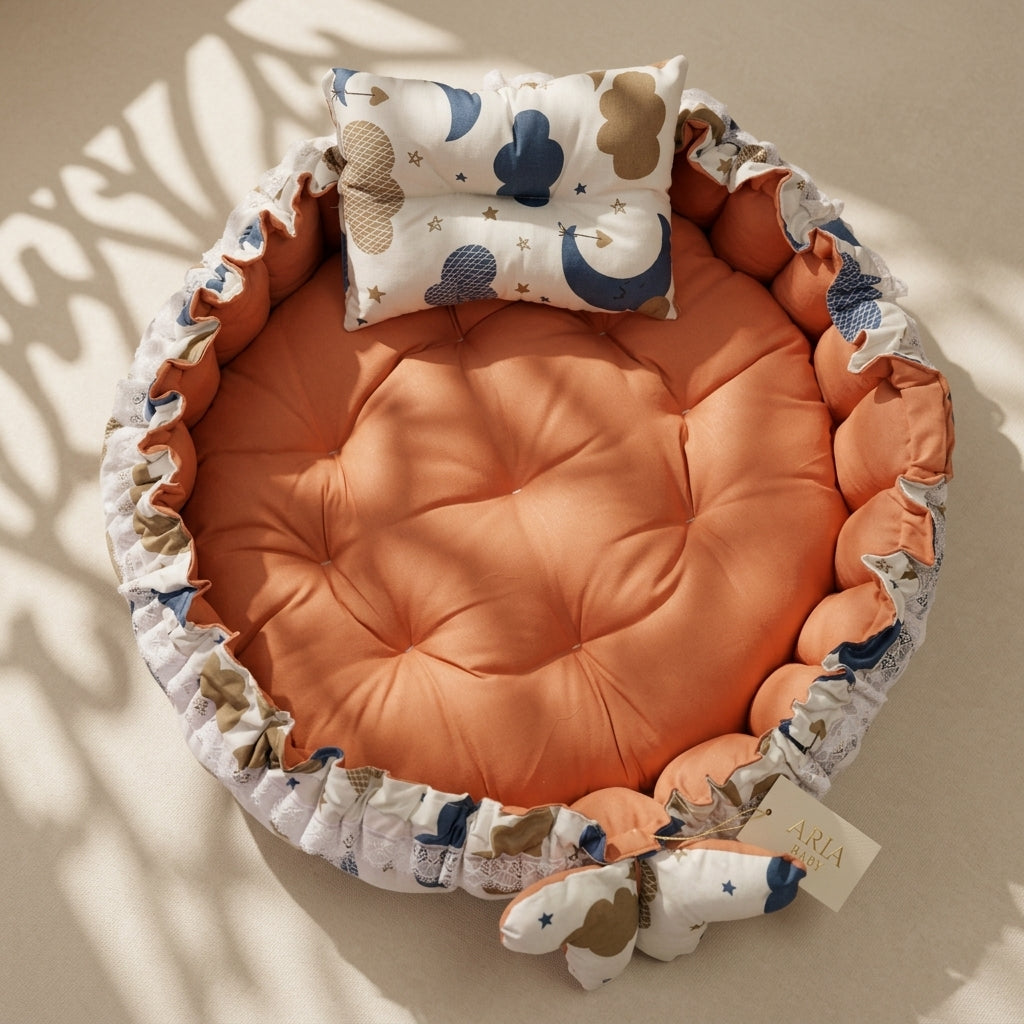 Beige cloud _ Round Baby Nest
